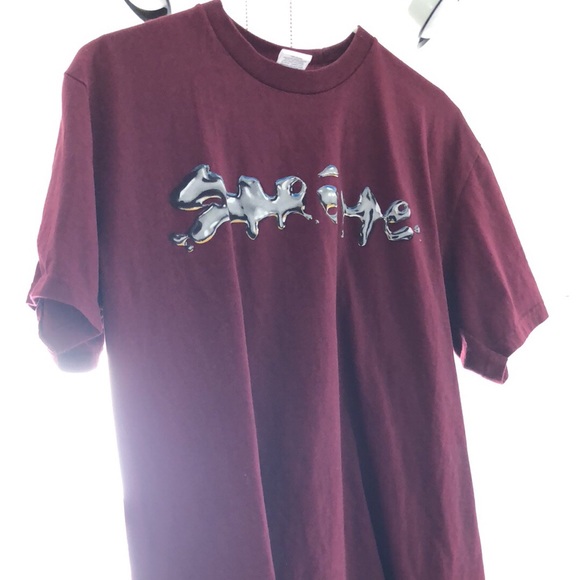 supreme liquid tee burgundy